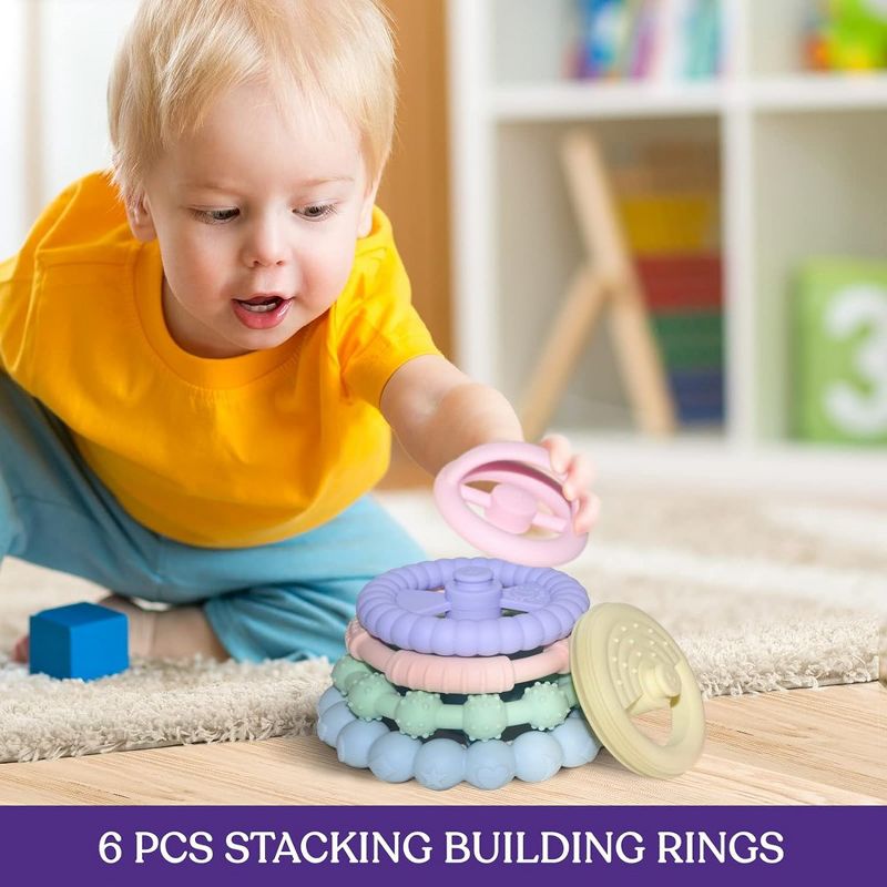 Sperric Silicone Stacking Toy – Premium Stacking Teethers - Interactive and Fun Baby Stacking Toys - Teeth Soothing for 6-12 Month, 3 of 6