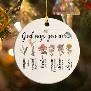 God Say You are Bible Verse and Prayers Christmas Ornaments - 1 of 3