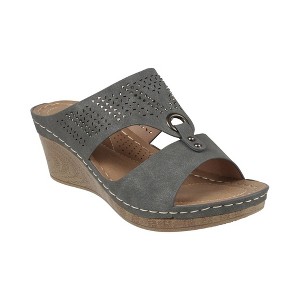 GC Shoes Marbella Embellished Comfort Slide Wedge Sandals - 1 of 4