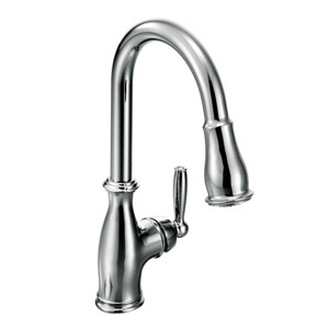 Moen Brantford Chrome Traditional One-Handle Kitchen Faucet with ...