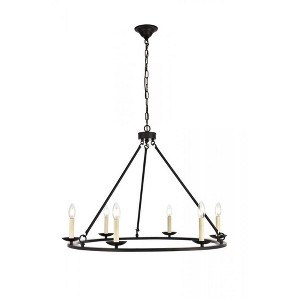 Elegant Lighting Maine Collection Chandelier D32.4 H23.25 Lt:6 Black Finish - 1 of 4