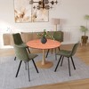 LeisureMod Bristol 36" Round Dining Table with MDF Top and Natural Wood Pedestal Base for Modern Kitchen and Dining Room - 3 of 4