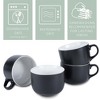 Elanze Designs Large Color Pop 24 ounce Ceramic Jumbo Soup Mugs Set of 4, White - 3 of 4