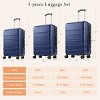 FURNIinspire Bag and Luggage Sets 3PCS Hard Shell Roller Suitcase Set Expandable Travel Luggage with Spinner Wheels, Blue, 12"*18"*29.5" - 3 of 4