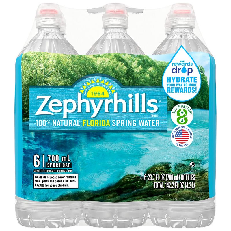 Zephyrhills Brand 100% Natural Spring Water - 6pk/23.7 fl oz Sport Cap Bottles, 3 of 12