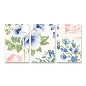 Trademark Fine Art Beth Grove Indigo Petals I 3 Piece Panel Set Art - 1 of 3