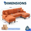 MOONMISS 99"Modern Brushed Linen U Shaped Sofa Couches with Double Chaise,Upholstered 4 Seater Sofa for Living Room,Apartment,Office - 3 of 4