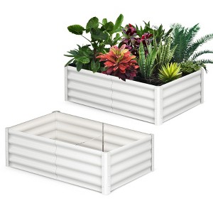 ODK Galvanized Raised Garden Bed Outdoor, 2 Pcs Outdoor Large Planter Raised Beds Open Base with Safety Edge for Vegetables Flowers Ground Planter - 1 of 4