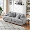 88.58" Corduroy 3-Seater Sofa Couch, Modern Minimalist Style, 4 Throw Pillows Included, Comfortable Spring Cushions, Easy Assembly Sofa - 2 of 4