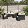 vidaXL 11 Piece Patio Sofa Set with Cushions Black and Cream - With Table - 2 of 4