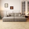 74.8" Corduroy Modular Sectional Sofa Bed with Dual Sleeper, Plush Fabric, No Assembly - 2 of 4
