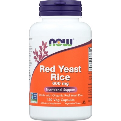 NOW Red Yeast Rice 600 Milligrams 120 Capsules.