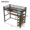 Okak Full/Twin Size Metal Loft Bed with Desk & Basketball Hoop,Space-Saving Loft Beds with Slide and Staircase,Sturdy Loft Bed for Kids,Teens - 4 of 4