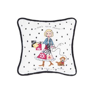 C&F Home 8" x 8" Peace Love & Puppies Small/Petite Embroidered Accent Pillow - 1 of 3