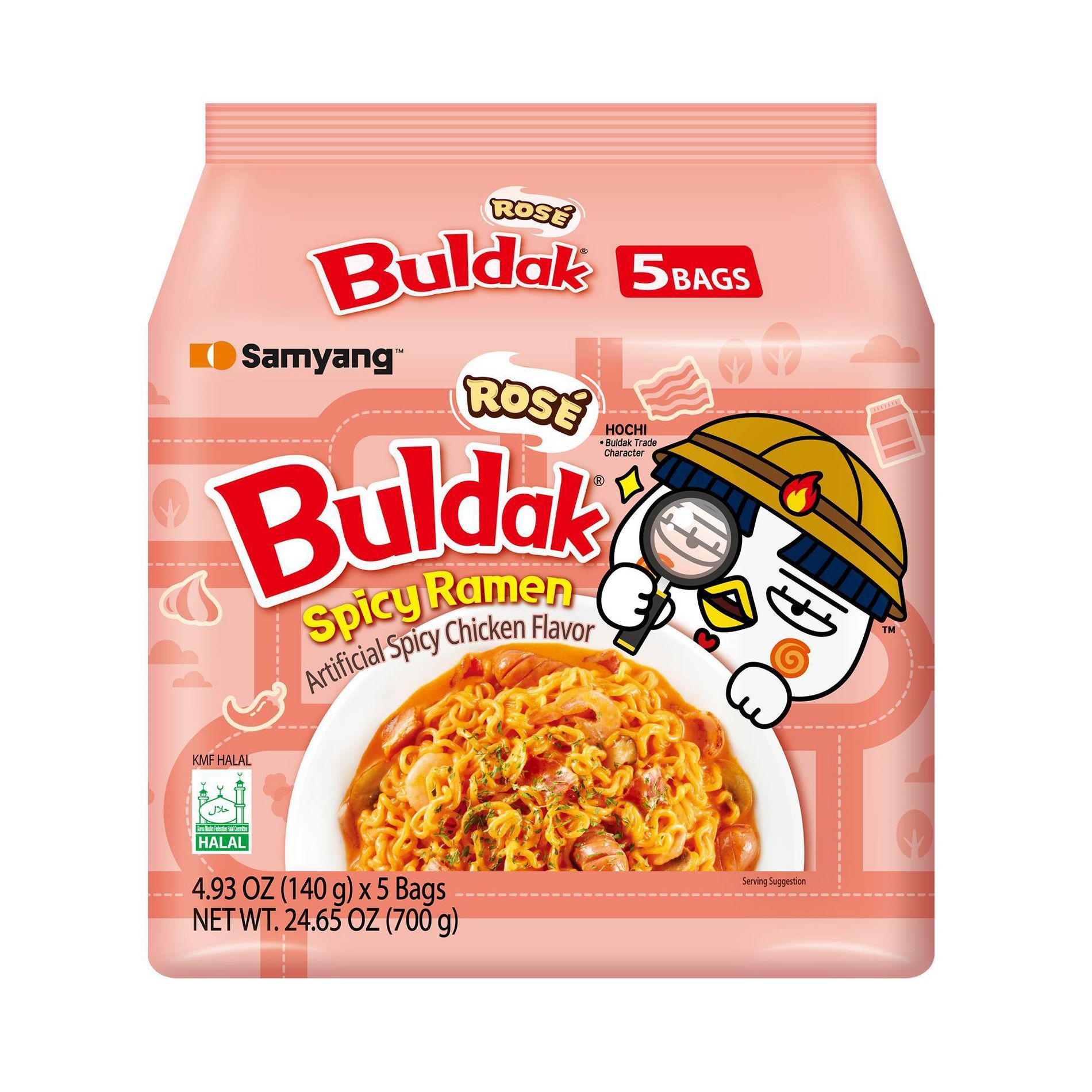 Samyang Buldak Rose Spicy Ramen Noodles - 24.65oz/5ct