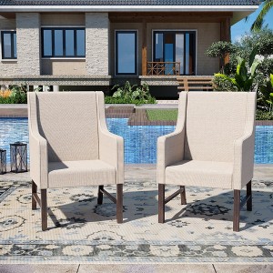 Captiva Designs Outdoor Steel Frame Weather Resistant Comfortable Chairs, Set of 2 - 1 of 4