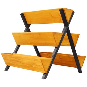 Sevobal Planters Tall Planters Indoor Outdoor Planters with Drainage Holes, Stackable Flower Pots for Garden Balcony, Orange, 34.63"*29.5"*32.63"" - 1 of 4