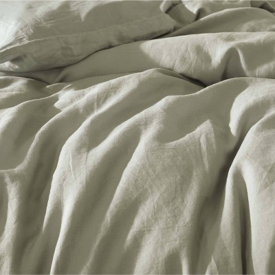 Sage Queen Linen Cotton Comforter Set with Shams