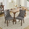KTMBDW Velvet Dining Chair Set of 2, Upholstered Dining Room Chair, Wood Accent Chair with Nailed Trim - 2 of 4