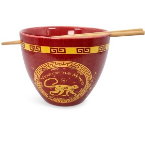 Boom Trendz Year Of The Monkey Chinese Zodiac 16-Ounce Ramen Bowl and Chopstick Set - 1 of 4