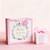 Bows and Sparkles Large Foil Print 'Hello Little One' Floral Baby Shower Gift Bag Pink/White/Gold - 2 of 3