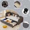 TiramisuBest Twin Size Bed frame, Velvet Upholstered Daybed for Bedroom Living Room - 3 of 4