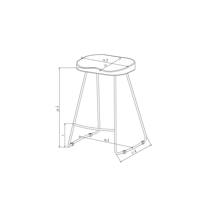 Hull Low Back Wood/Metal Counter Height Barstool - Threshold™, 4 of 12
