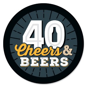 Big Dot of Happiness Cheers and Beers to 40 Years - 40th Birthday Party Circle Sticker Labels - 24 Count - 1 of 4