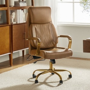 Norbert Mid-century Ergonomic 360-degree Swivel Office Chair with Lumbar Support | HULALA HOME - 1 of 4