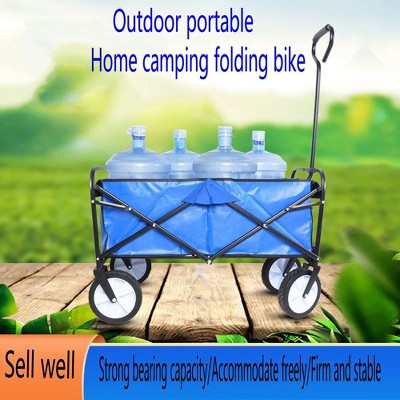 Blue Heavy-Duty Folding Utility Wagon Cart