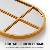 Dovelina Metal Framed Arch Top with Window Pane Decorative Wall Mirror Large Mirror - 70"x23", Black - 3 of 4