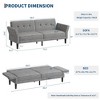 89" Futon Sofa Bed, Convertible Sleeper Sofa with Adjustable Backrest & Armrest, Modern Futon Couch Bed - 2 of 4