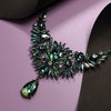 SOHI Women's Emerald Green Maxi Crystal Drop Statement Necklace - 2 of 4