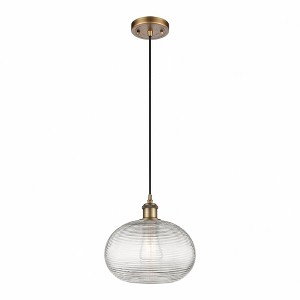 Ithaca - 1 Light Cord Hung Mini Pendant In Industrial Style-9.5 Inches Tall and 10 Inches Wide - 1 of 1