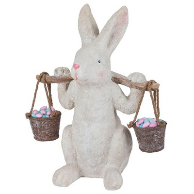Ezekiel Rabbit Resin Spring Bunny Statue with Removable Buckets