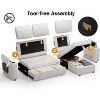 Vipbear 85" Modular Sectional Sleeper Sofa with Pull Out Bed, 3 Seat Plush Corduroy L Shaped Couch , Tool Free Assembly - 4 of 4