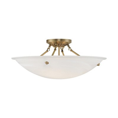 Livex Lighting Oasis 4 - Light Flush Mount in  Antique Brass