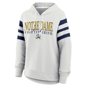 NCAA Notre Dame Fighting Irish Women's Gray Fashion Hooded Sweatshirt - 1 of 3