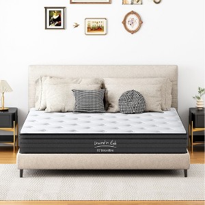 Okak  Modern Thicken Pocket Spring Hybrid Mattress With Pressure Relief for Comfy Sleep,Medium Feel Bed Mattresses - 1 of 4