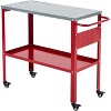 Welding Table, 1200 lbs Capacity Steel Workbench with 8 Tool Slots, Fixture Holes, Portable Welding Work Table with Tool Tray & 4 Lockable Casters - 2 of 4