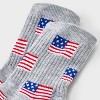 Women's Ribbed Cushioned American Flag Short Crew Socks - Heather Gray 4-10: Recycled Polyester, Knit, Banded Cuff - 3 of 3
