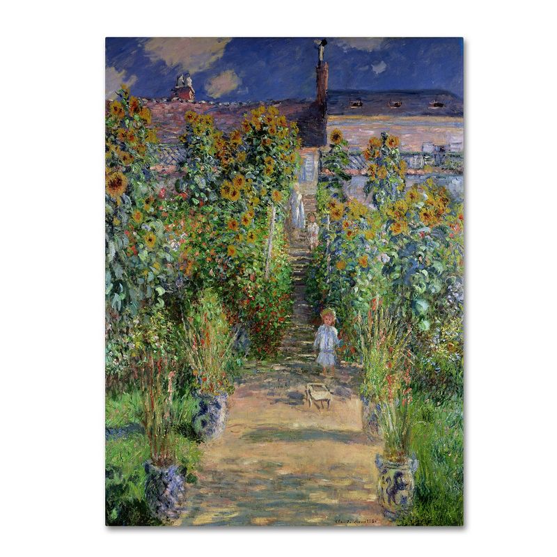 Trademark Fine Art -Claude Monet 'The Artist's Garden at Vetheuil' Canvas Art, 2 of 4