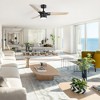 Airsurfer 52" Modern Ceiling Fan with 22W LED Light, 3-Blade Black and Wood Finish, Remote Control, Quiet Motor for Living Room, Bedroom, or Kitchen - 3 of 4