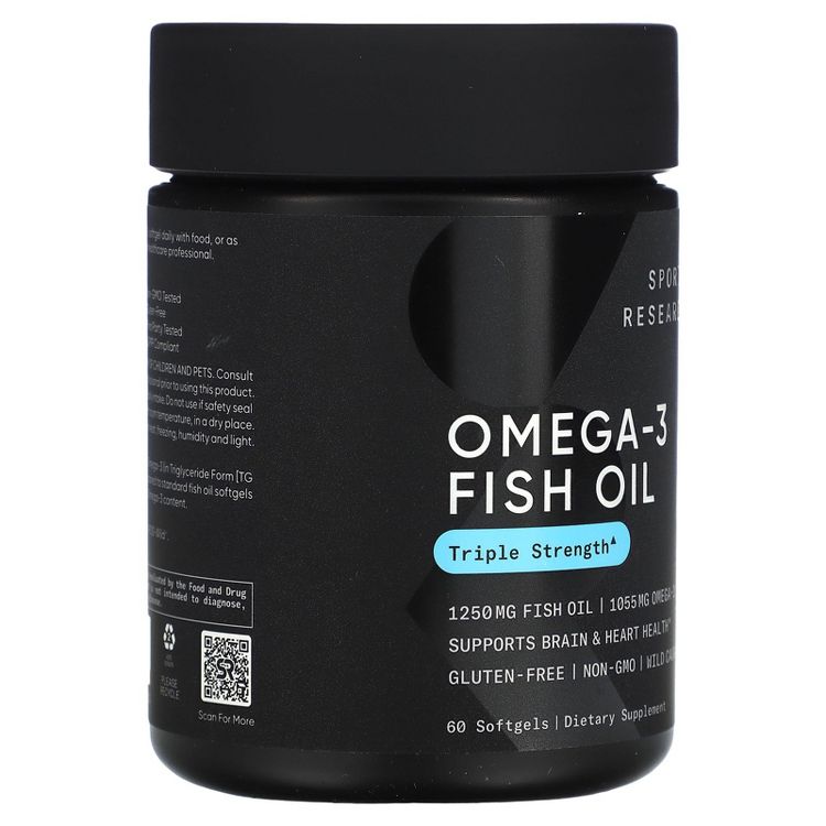 Sports Research Omega-3 Fish Oil, Triple Strength, 60 Softgels, 5 of 5