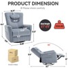NicBex Recliner Chair Swivel Accent Chair with Pillow Power Lift Chair with USB Ports Living Room Chairs for Reading Room - 2 of 4