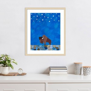 Amanti Art Bison Beneath The Stars II by Casey Craig Wood Framed Wall Art Print - 1 of 4