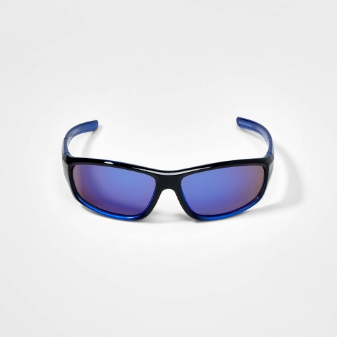 Kids' Sports Sunglasses - Cat & Jack™ Black/Blue - image 1 of 2