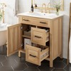 GDFStudio Axelle 30" Wood Bathroom Vanity with Ceramic Sink, Soft-Close Drawers and Adjustable Shelf - 2 of 4