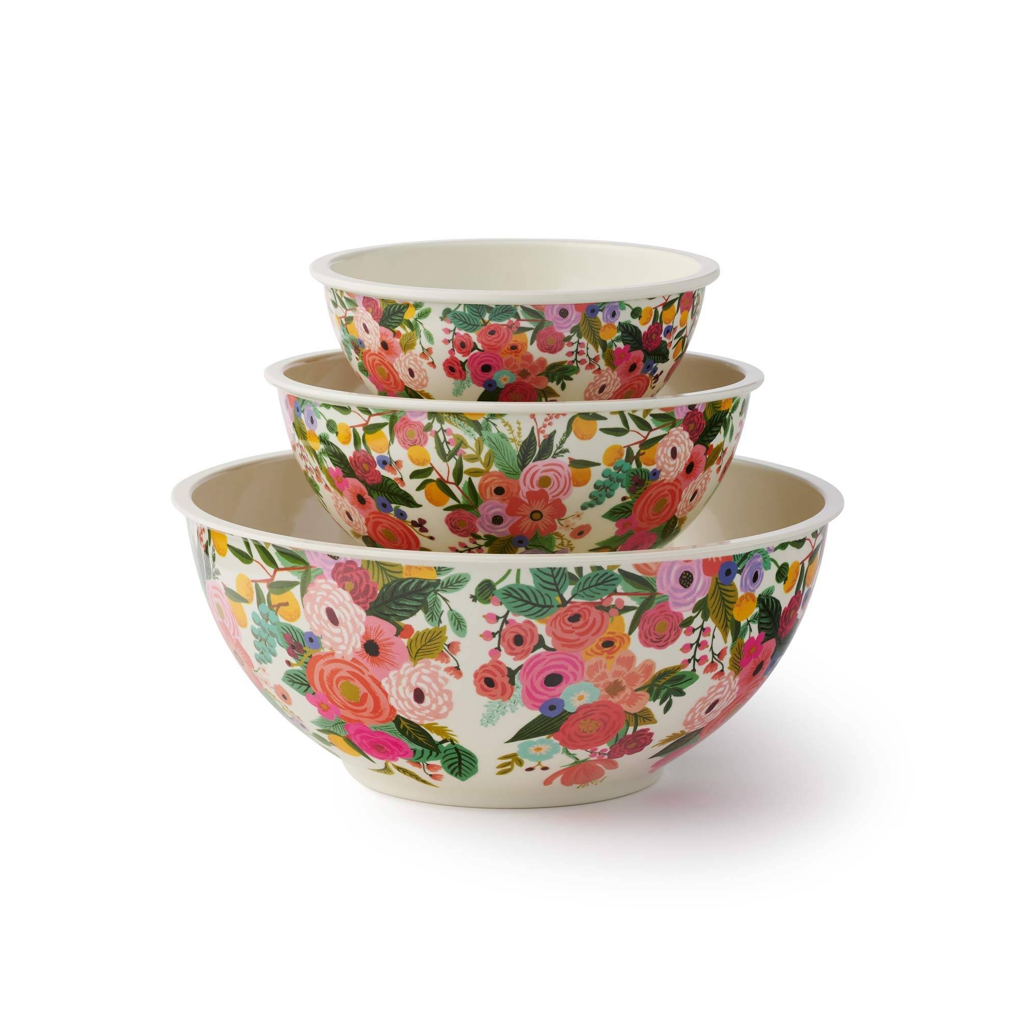 Rifle Paper Co. Garden Party 3pc Melamine Mixing Bowl Set