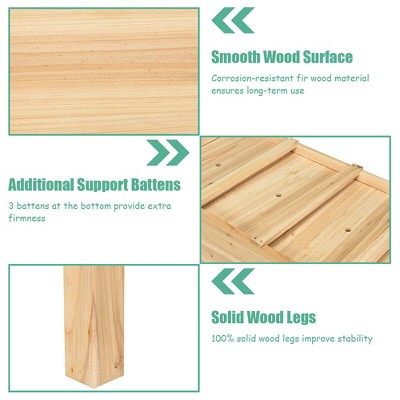 Natural Cedar Wood Raised Garden Bed Planter Box for Outdoor Deck